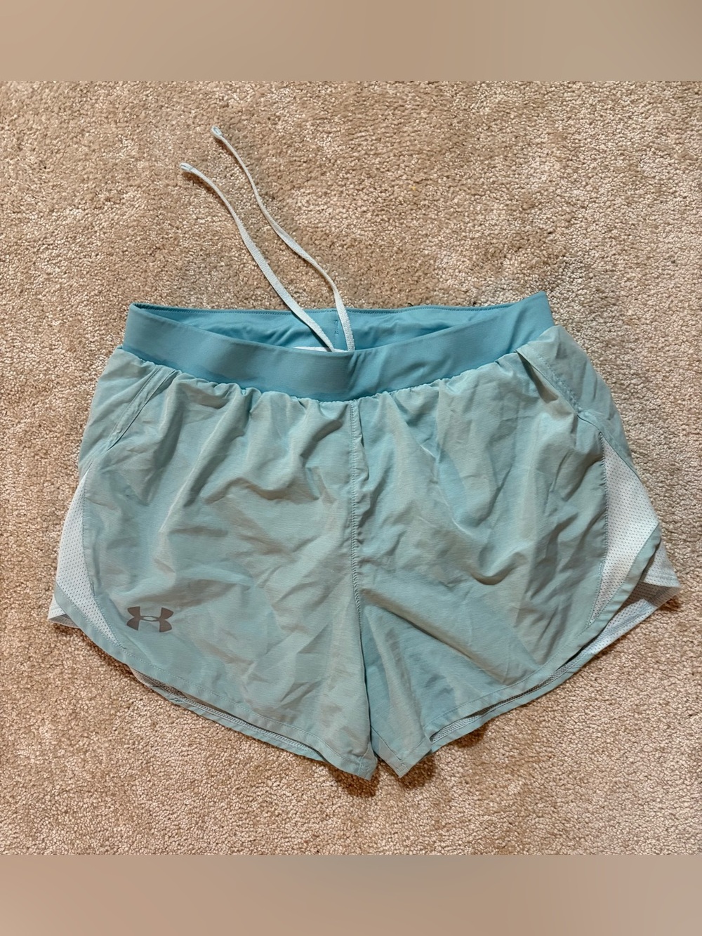 Under Armour HeatGear Aqua Blue Running Workout Shorts Women’s Small